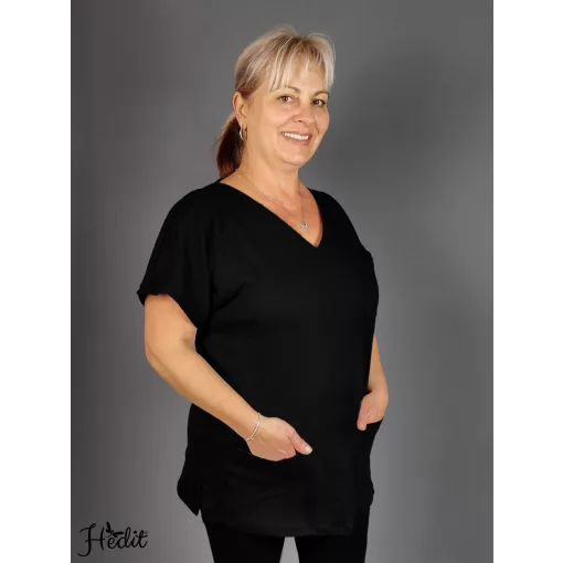 Fekete pamut felső-unisex