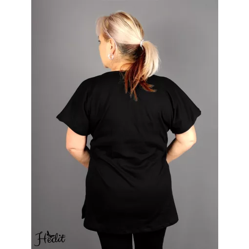 Fekete pamut felső-unisex
