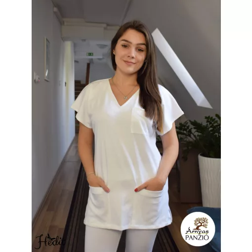 Fehér pamut felső-unisex