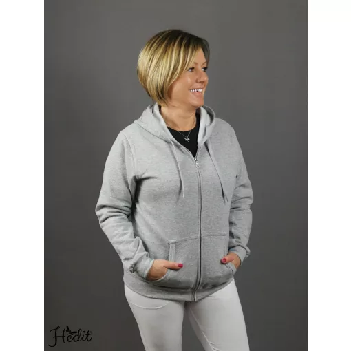 Szürke kapucnis pulóver - unisex