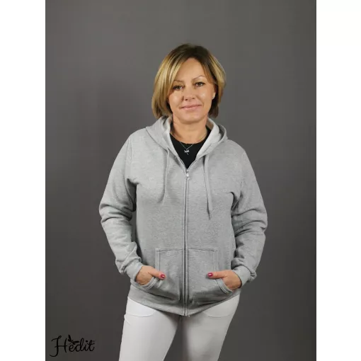 Szürke kapucnis pulóver - unisex