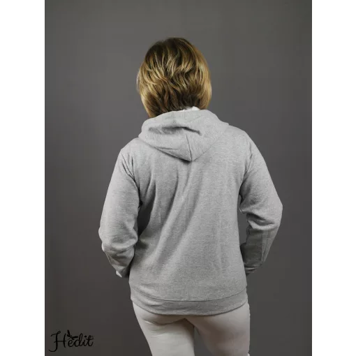 Szürke kapucnis pulóver - unisex