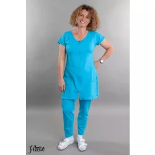 Vera tunika, cipzáros, kereknyakú női munkaruha, nővér tunika