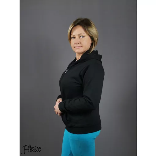 Fekete kapucnis pulóver - unisex