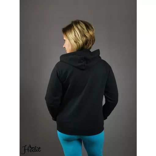 Fekete kapucnis pulóver - unisex